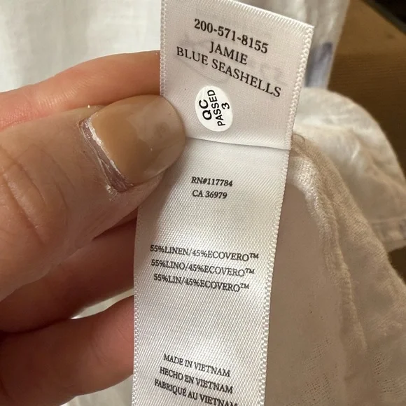 Rails Jamie Blue Seashells Button Down Short Sleeve Linen Shirt Size XL - Picture 10 of 10